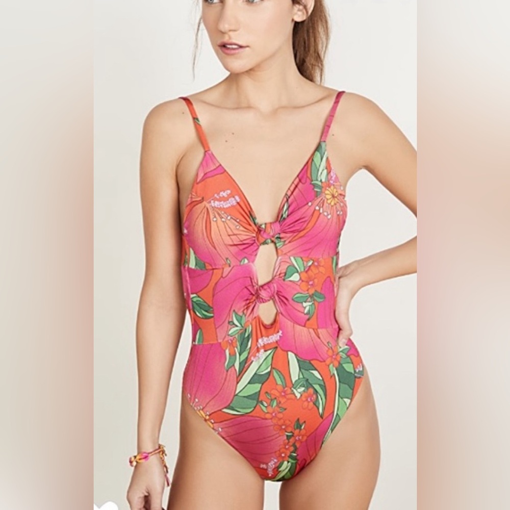 FARM Rio - One piece Swimsuit NEW WITH TAGS    Red Pietra Floral